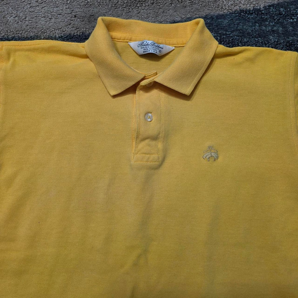 BROOKS BROTHERS Golden Fleece SS Polo Shirt Yellow SZ S 100% Cotton Made in USA